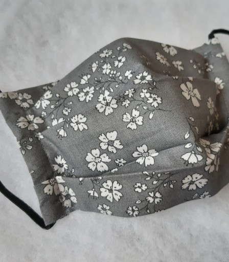 ULIZE Handmade Pelēka puķaina Face mask