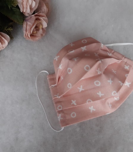 ULIZE Handmade Rozā ar krustiņiem un nullītēm Children's face mask
