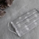 ULIZE Handmade Pelēka ar baltām zvaigznēm Face mask
