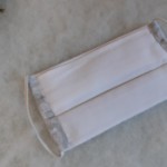 ULIZE Handmade Gai&scaron;i pelēka ar baltu rakstu Face mask