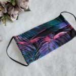 ULIZE Handmade Melna + rozā ar spalvām Face mask