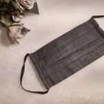 ULIZE Handmade Tum&scaron;i pelēka rūtaina Face mask
