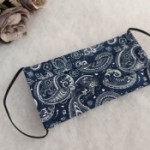 ULIZE Handmade Tum&scaron;i zila ar rakstu Face mask