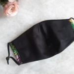 ULIZE Handmade Zaļa ar oranžiem ziediem Face mask