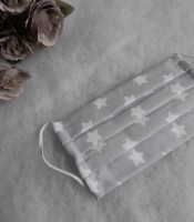 ULIZE Handmade Pelēka ar baltām zvaigznēm Face mask