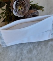 ULIZE Handmade Gai&scaron;i pelēka ar baltu rakstu Face mask