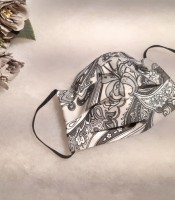 ULIZE Handmade Pelēka ar  tum&scaron;i pelēku rakstu Face mask