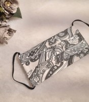 ULIZE Handmade Pelēka ar  tum&scaron;i pelēku rakstu Face mask