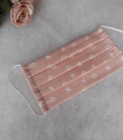 ULIZE Handmade Rozā ar krustiņiem un nullītēm Face mask