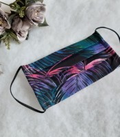 ULIZE Handmade Melna + rozā ar spalvām Face mask