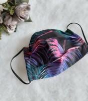 ULIZE Handmade Melna + rozā ar spalvām Face mask