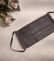 ULIZE Handmade Tum&scaron;i pelēka rūtaina Face mask