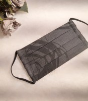 ULIZE Handmade Tum&scaron;i pelēka ar rakstu Face mask