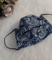 ULIZE Handmade Tum&scaron;i zila ar rakstu Face mask