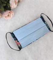ULIZE Handmade Tum&scaron;i zila puķaina Face mask