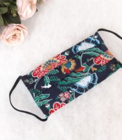 ULIZE Handmade Tum&scaron;i zila puķaina Face mask